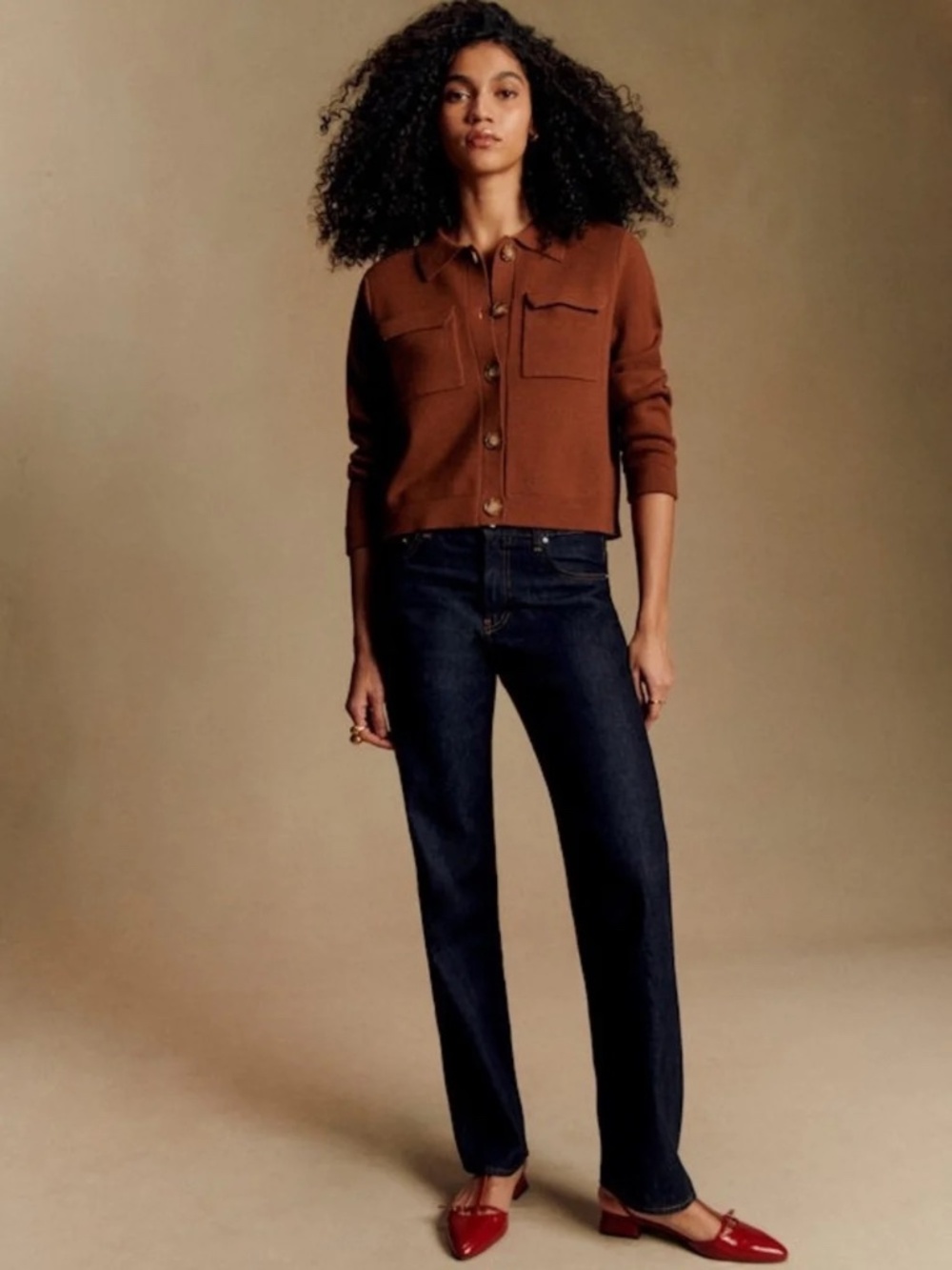Sezane Betty Cardigan Hazelnut S - Picture 4 of 8